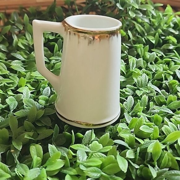 Vintage Novelty RX Porcelain Prescription Shot Glass Gold Tone Accent - Picture 5 of 8